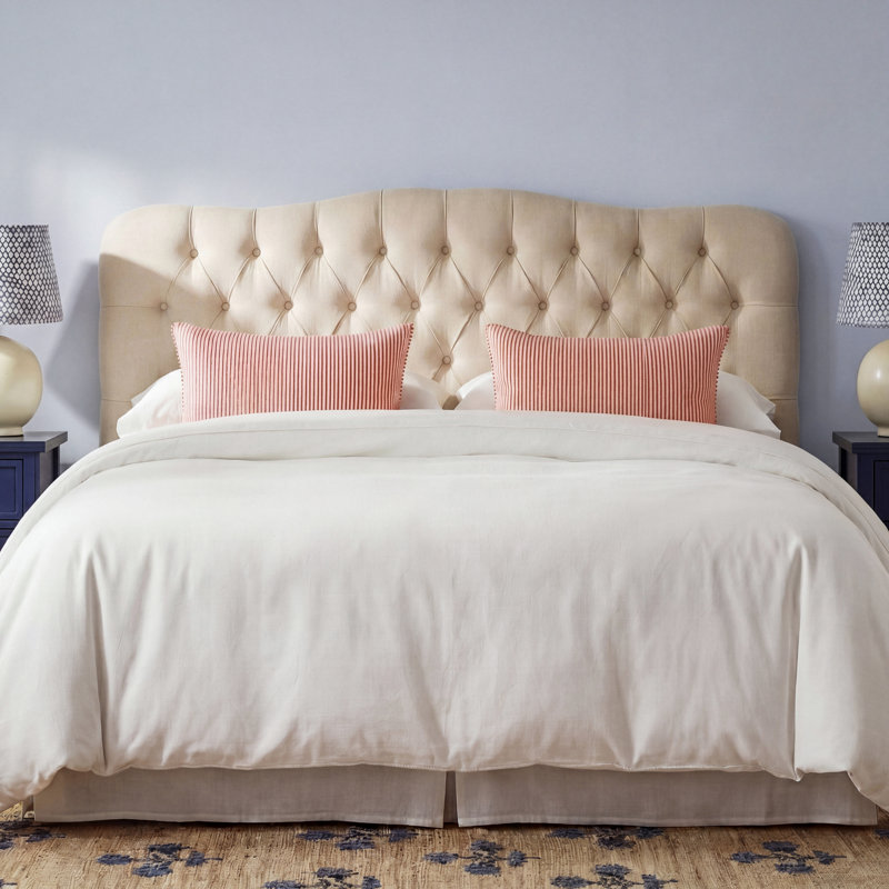 Rodan Upholstered Headboard, Twin, Bella Light Gray Performance Velvet