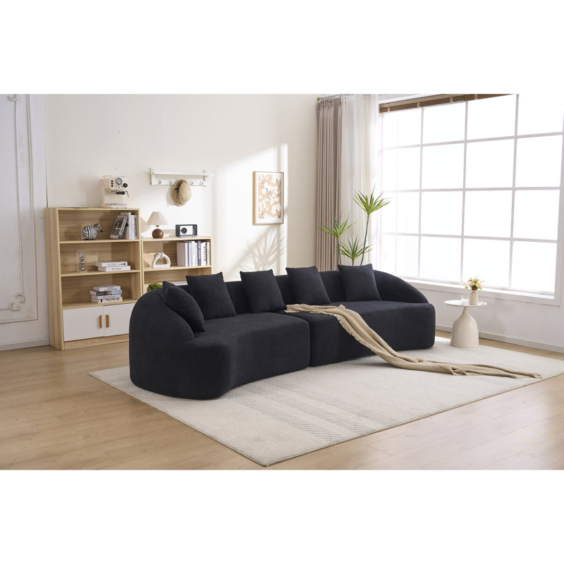 Canapé modulaire incurvé à compression Compression, canapé-lit en chenille haute densité 30D pour appartement, salon L 110 po
