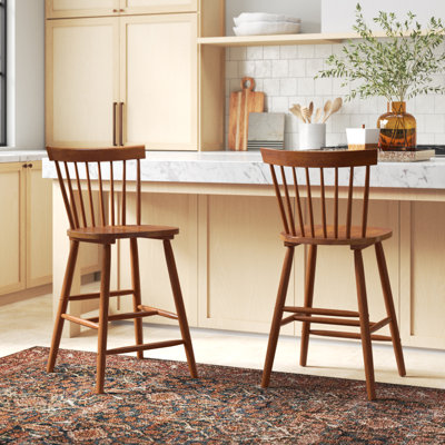Rubberwood Solid Wood Bar Stool with Solid Wood Frame