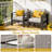 Set of 2 28" Modern Outdoor Lounge Chair with Cushions-1953440999