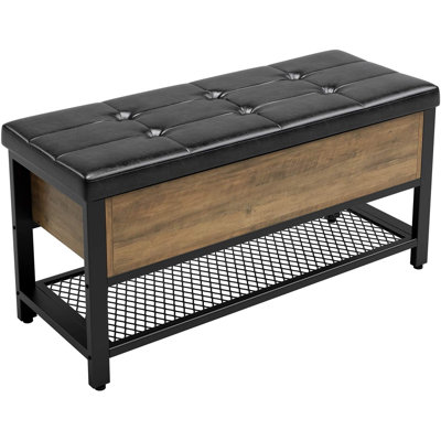 Faux Leather Upholstered Storage Bench