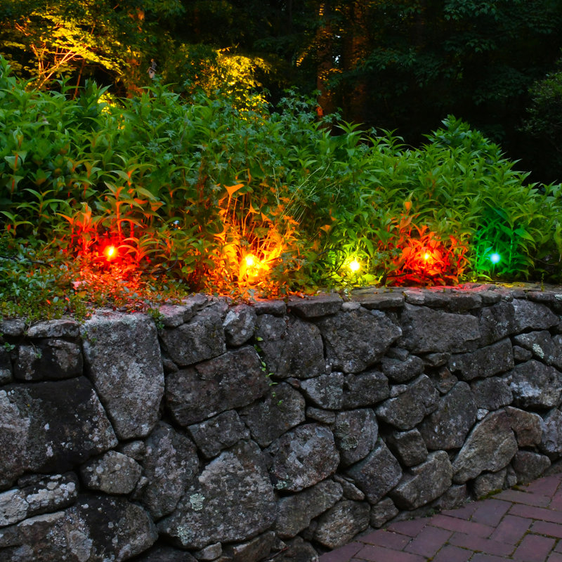 Éclairage de sentier à énergie solaire avec 8 ampoules sphériques multicolores