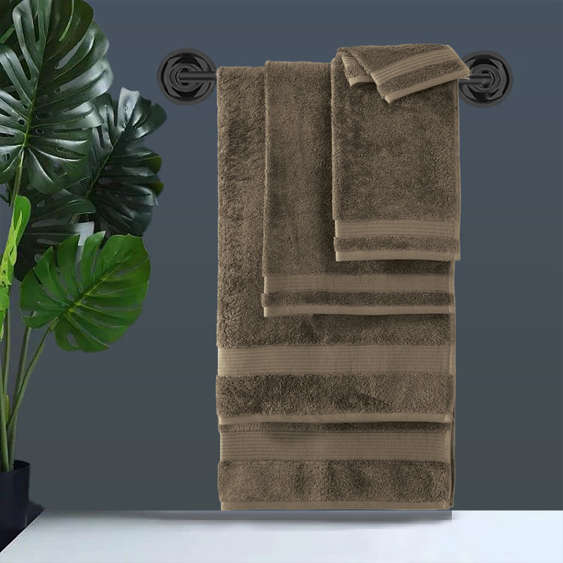 Shannan 12" W Terrycloth Washcloth Set , Brown