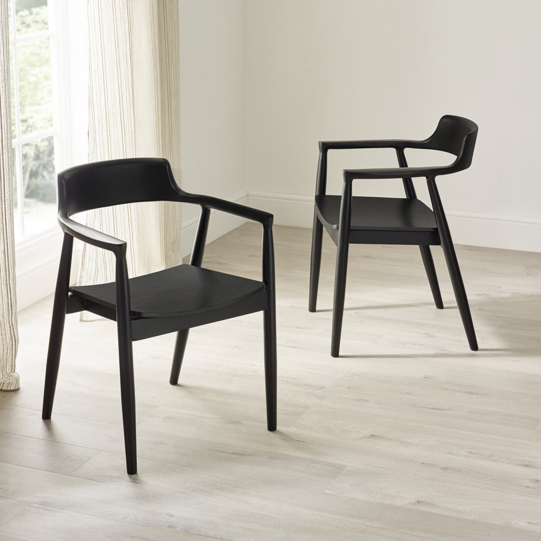 45cm H Slat Back Side Chair in Black