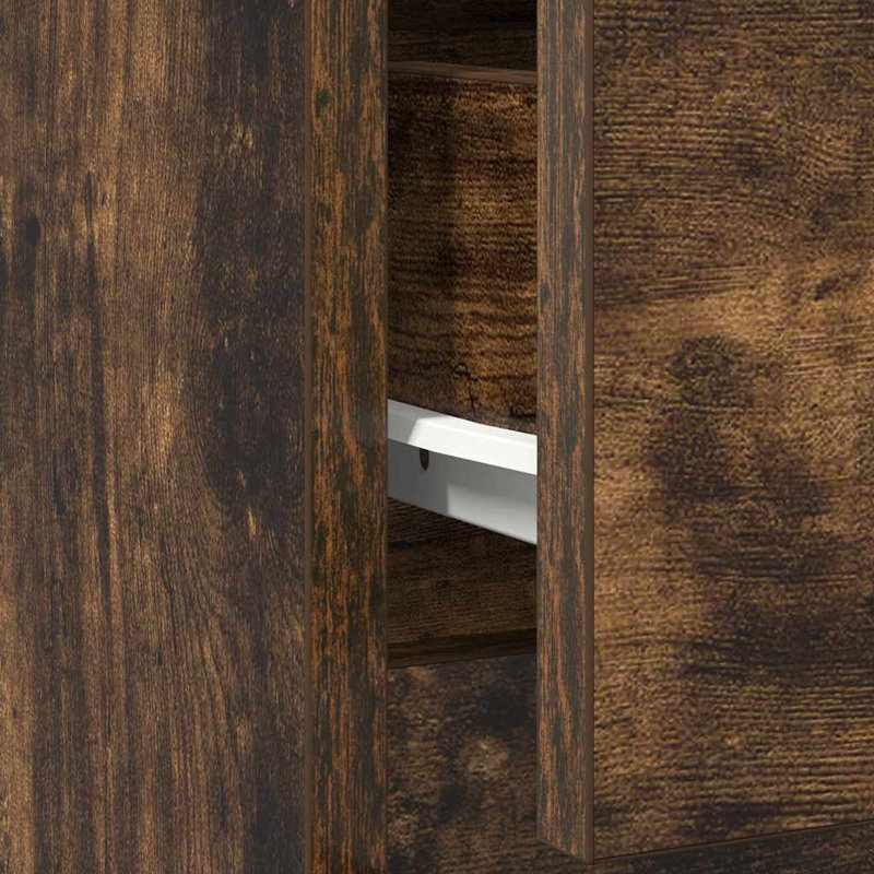 Sideboard With Drawer 71X35x84 Cm Engineered Wood, Smoked Oak