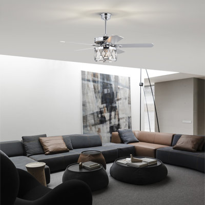 Ventilateur de plafond cage à 20 pales de 20 po avec télécommande et ensemble d'éclairage inclus