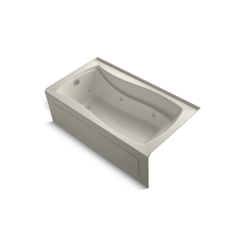 Mariposa 68" x 35.888" Drop In Whirlpool Acrylic Bathtub with Heater, Sandbar