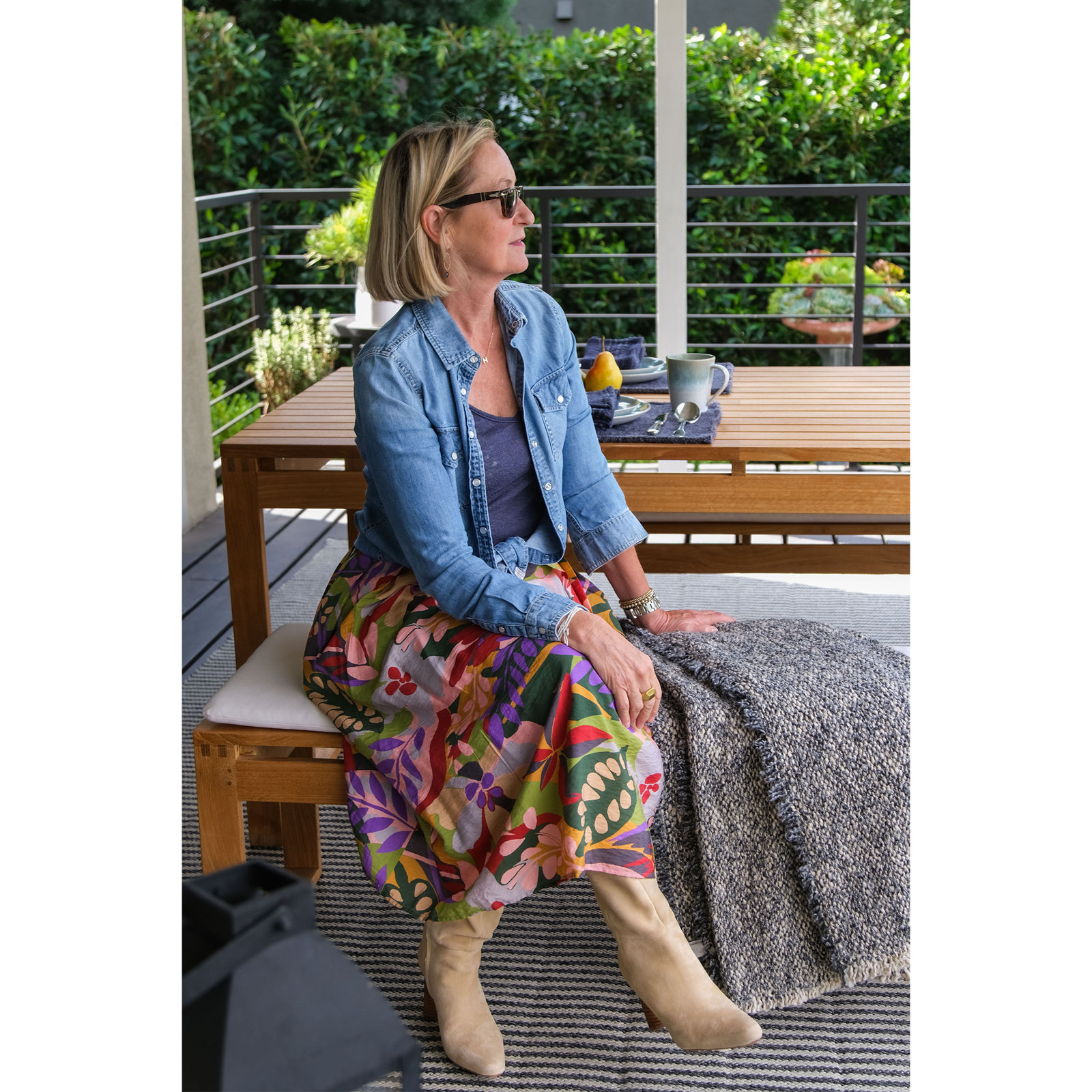 Brentwood Hand Woven Throw Blanket, Ocean