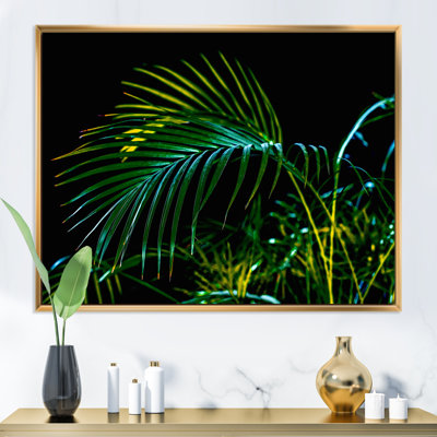 Abstrait tropical vert feuilles de palmier - impression d'art sur toile tropicale