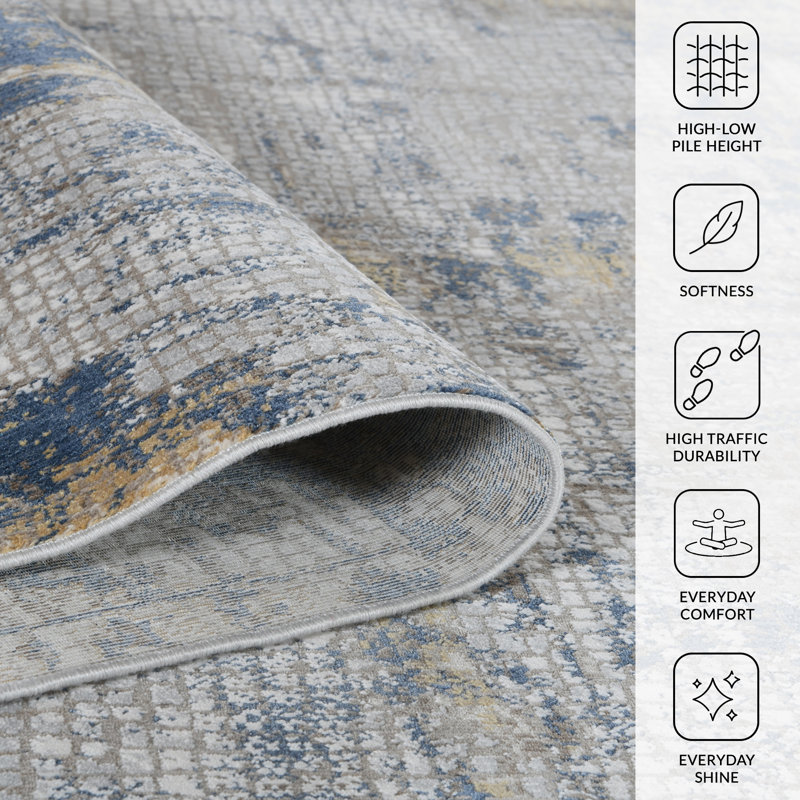 Brazell Abstract Indoor Rug, Rectangle 8'6" x 11'6"
