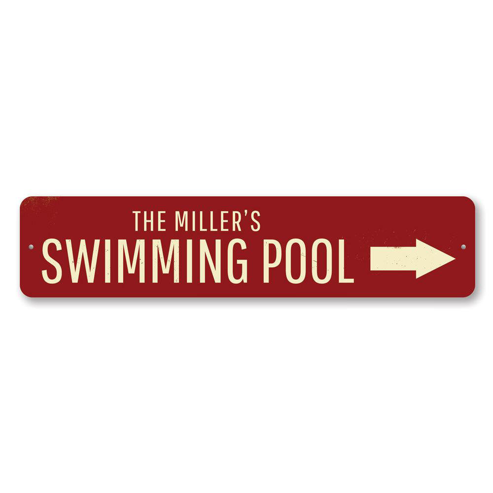 Swimming Pool Arrow Custom Aluminum Sign Lizton Sign Shop, Inc 