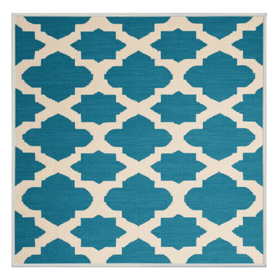 Machine Washable Trellis Beige Area Rug