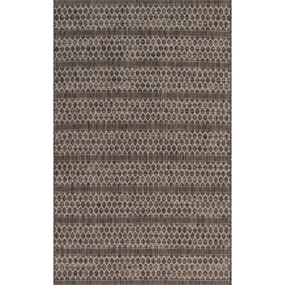 Tapis intérieur / extérieur rayé gris Jimmu