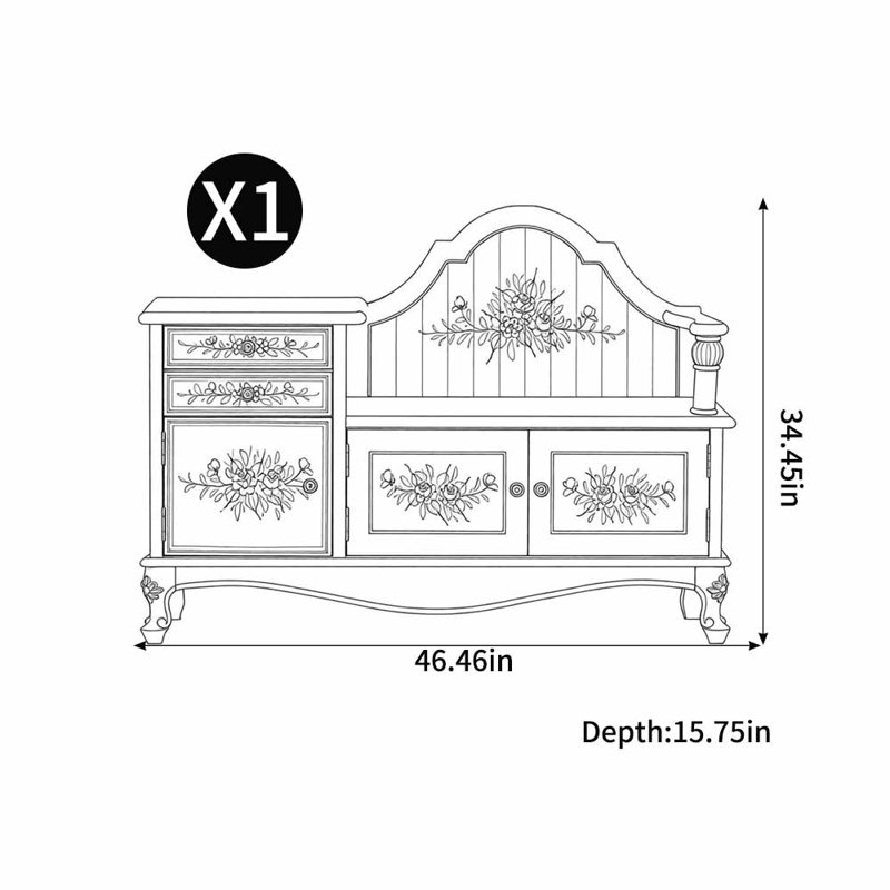 Banc de rangement pour chaussures American Style