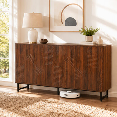 Accent Cabinet, Sideboard Buffet Cabinet with Metal Legs for Living Room, Dining Room, Entryway