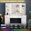 Meuble-lavabo 43,7 po de style ferme avec miroir lumineux et prise de courant, 3 tiroirs-1256178025-1259844276