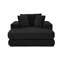Chaise longue sans os de 133 cm, canapé-lit modulable en velours côtelé, noir