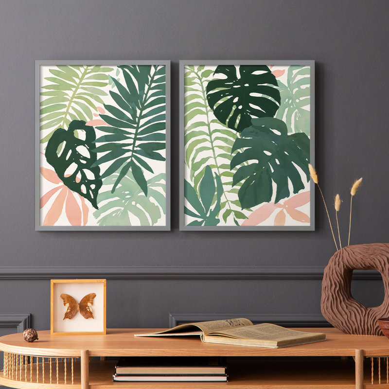 Impression de cadre tropical I-Premium - prêt à accrocher - aucun clou requis - aucun clou requis, H 29 po x l 46 po, Vert