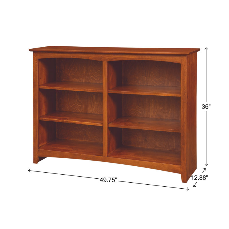 Bibliothèque classique Malani, (3 Shelves) 36"H x 49.75"W x 12.875"D, Antique Cherry