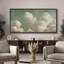 «Relaxing Calm Green Clouds», impression sur toile encadrée surdimensionnée-111654001-111654002