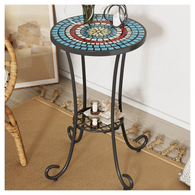Patio Side Table With Shelf
