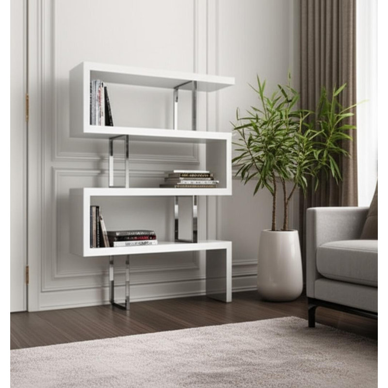 Étagère à livres sur trois niveaux 67 ", White