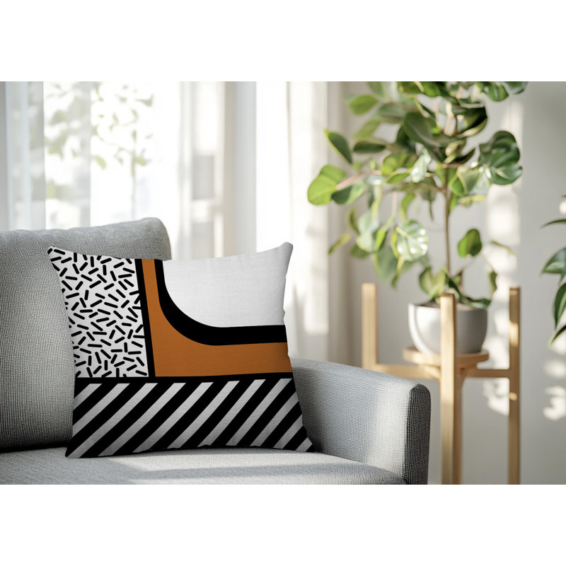 Oreiller carré réversible intérieur / extérieur Jazzo, Carré 18 po, Orange