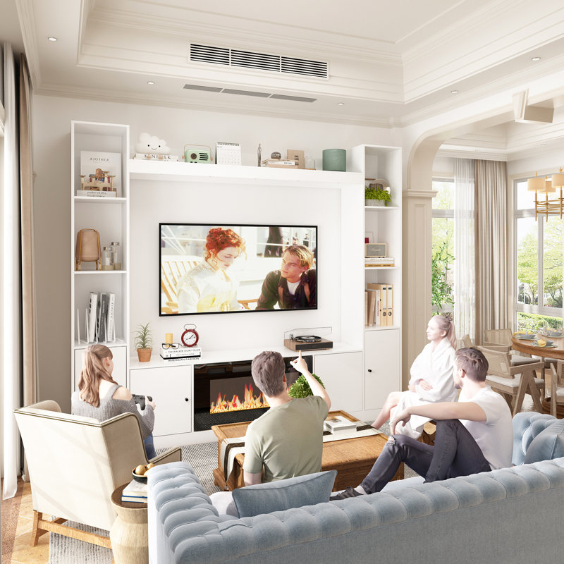 Media Center With Electric Fireplace Heater