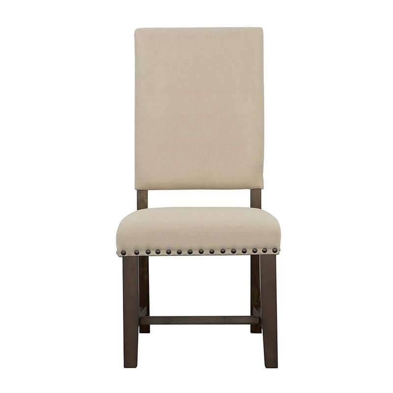 Chaise d'appoint rembourrée beige (ensemble de 2)