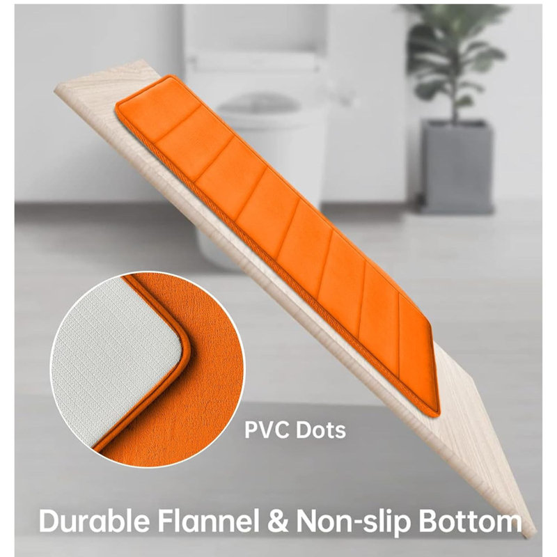 Ensemble de 3 tapis de salle de bain en mousse viscoélastique Tangerine