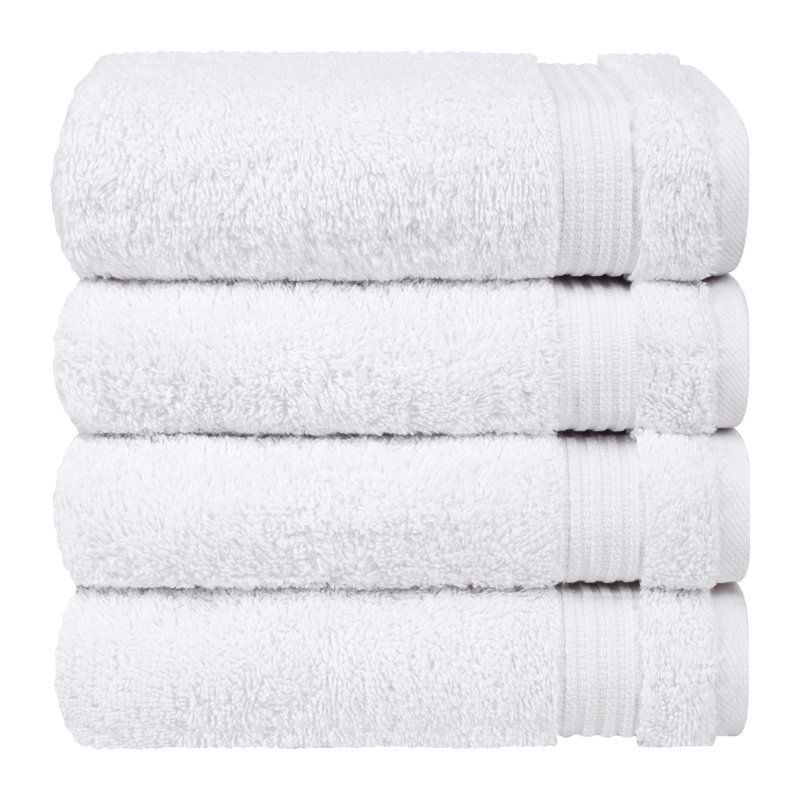 Ensemble de serviettes 100% coton turc, 4 serviettes de toilette douces et absorbantes, Blanc