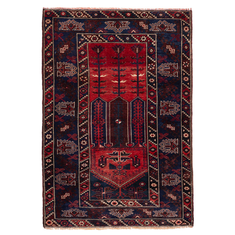 Oushak Red Rug 4'0" x 5'8"