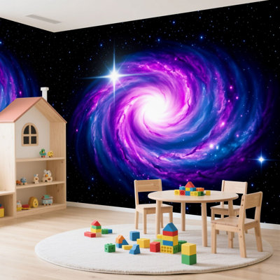 Papier peint adhésif autocollant galaxie univers ciel étoilé cosmique cosmos abstrait papier autocollant amovible pour décoration de salon Chambre à coucher H 100 po x l 144 po