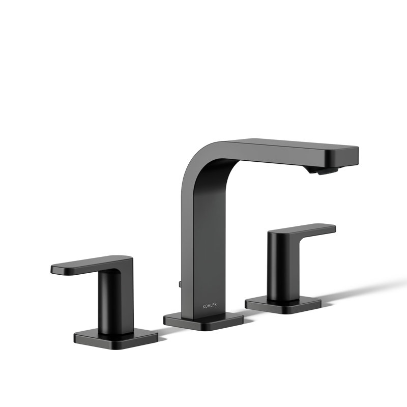Parallel™Widespread Bathroom Faucet, 3-Hole Two Lever Handle Bathroom Sink Faucet, 1.2 GPM, Matte Black, 1.2 GPM
