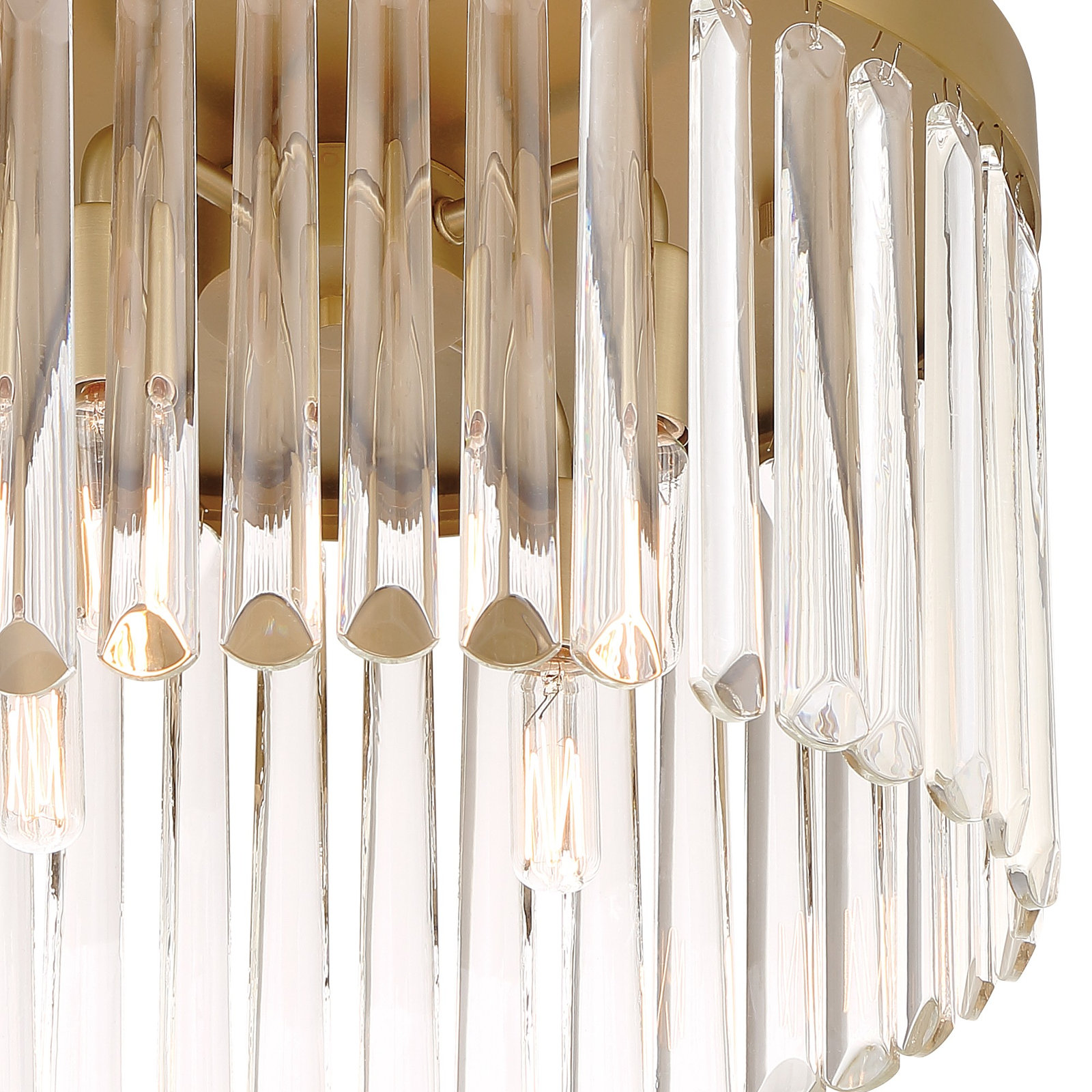 4-Light Modern Gold Flush Mount, Gold