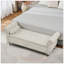 Banc de rangement en velours doux avec boutons en cristal et 1 coussin, parfait pour l'organisation de la chambre à coucher et du salon