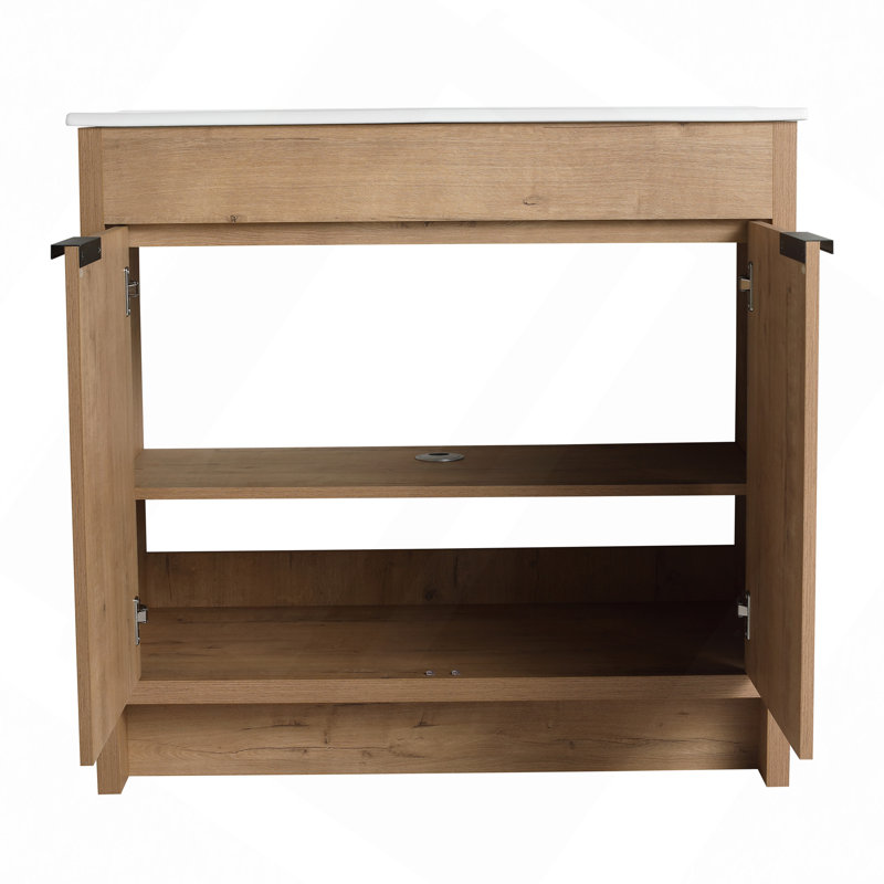 Freestanding Bathroom Vanity & 2 Soft-Close Cabinet Doors,Only Vanity Without Top