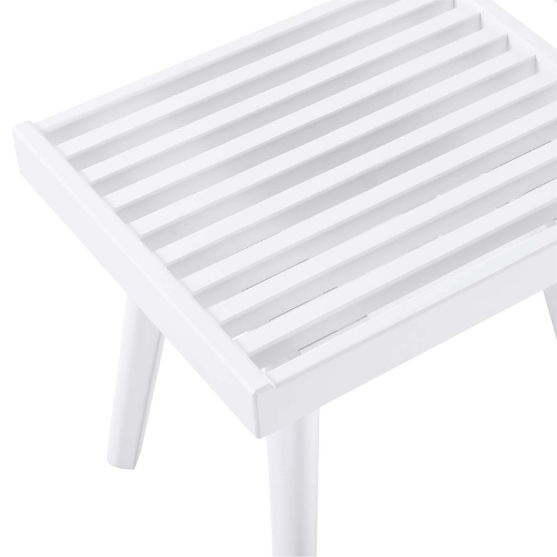 Larwich Solid Wood Slatted Bench, 19-Inch Long, Farmhouse Style With Sturdy Pine Construction For Durable And Stylish Seating