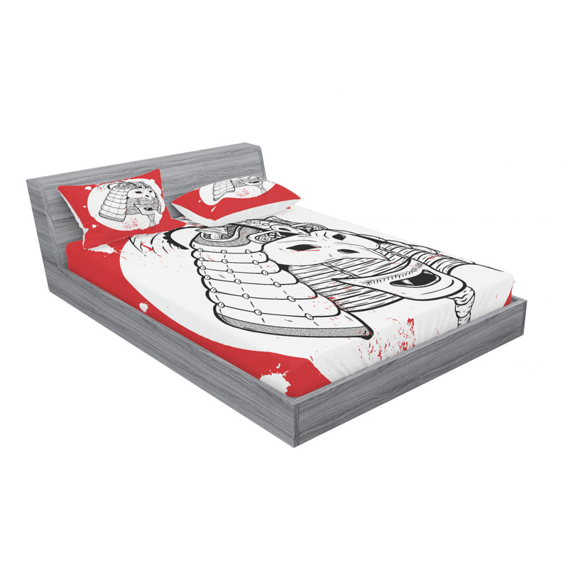Ensemble de draps grunge teint ronin, Ensemble de drap pour grand lit avec drap-housse
