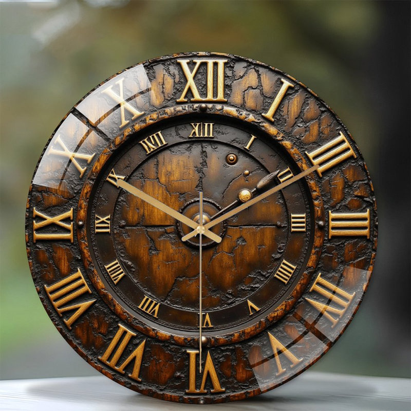 Vintage Wall Clock Decorative Antique Style Art - 12'' Modern Glass Wall Clock