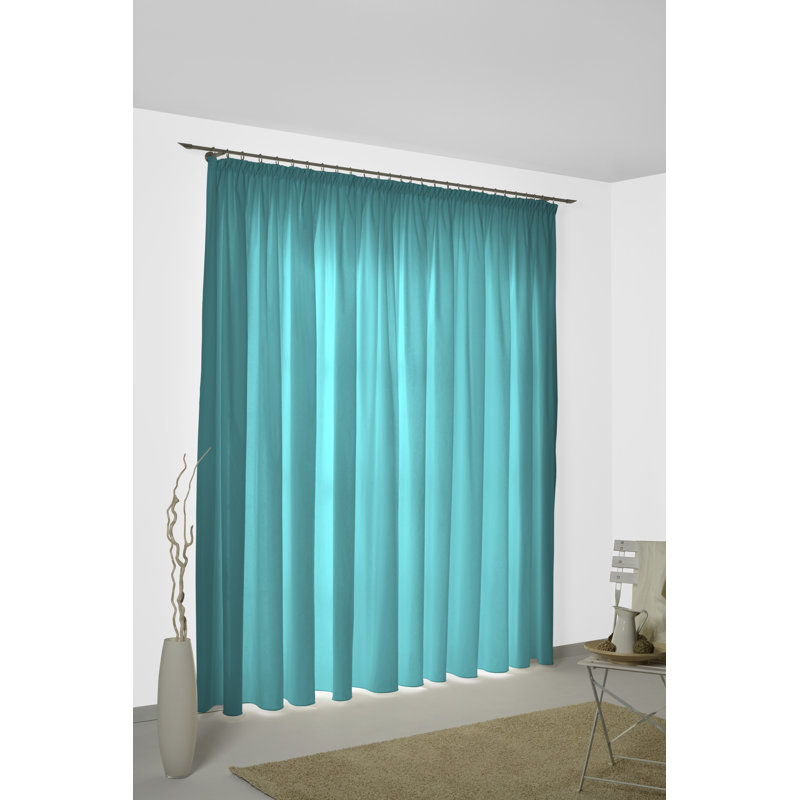 Marybel Room Darkening Single Curtain Panel, 132W x 225D cm, Turquoise
