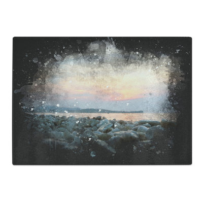 A Pebble Beach Paint Splash Chopping Board
