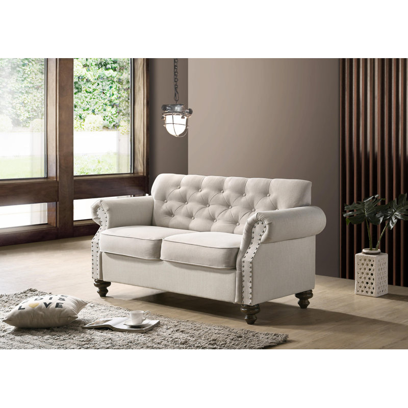 Causeuse à accoudoirs arrondis 64,75 po Cutlip, Beige