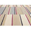 Tapis moderne multicolore rayé 5 x 8 touffeté à la main