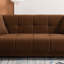 Canapé de style Mid-Century moderne avec un petit design carré, en tissu de velours lisse pour une expérience d'assise confortable et élégante.-1726614655