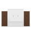 Lit escamotable double pleine grandeur avec placard, tiroirs et table