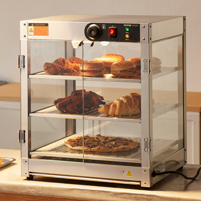 The Party Aisle™ 3-Tier Commercial Food Warmer Display Countertop Pizza Cabinet with Light