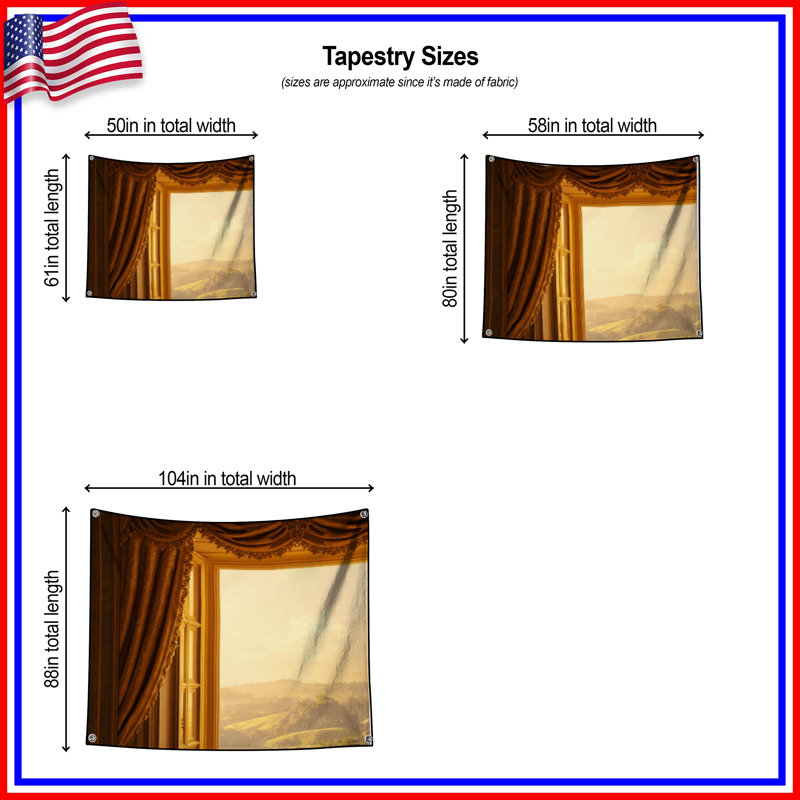 Tapisserie «Scenic Window View Wall - Landscape», H 104 po x 88 avec 4 œillets