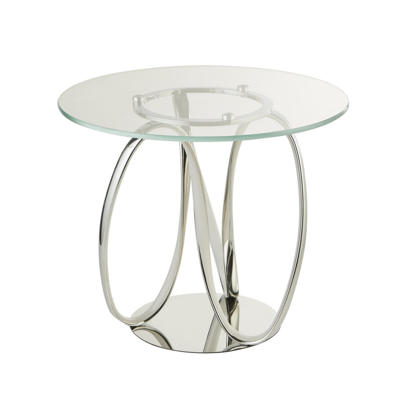 Chamille Glass Top Frame End Table
