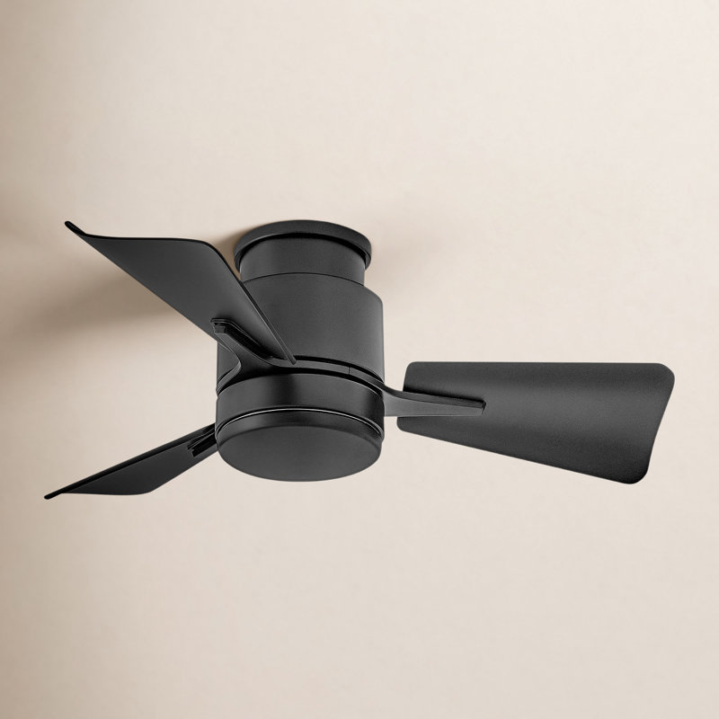 30" Leventhal 3  - Blade LED Standard Ceiling Fan with Wall Control and Light Kit Included, Matte Black